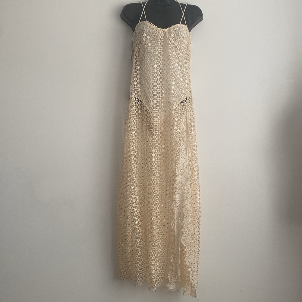 Free People Intimately Crochet Embellished Body Suit Dress Size Small - Picture 2 of 12